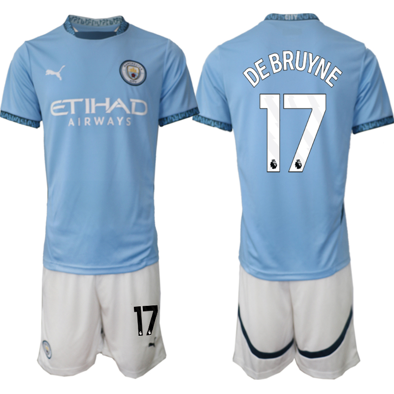 Men 2024-2025 Club Manchester City home blue #17 Soccer Jersey->manchester city jersey->Soccer Club Jersey